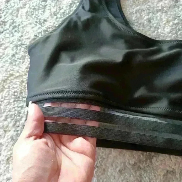 Shein Womens Black Floral 2 Piece One Shoulder Swimsuit L - Picture 11 of 16